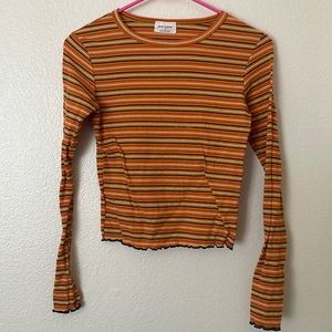 Women’s Orange Striped Shirt size S